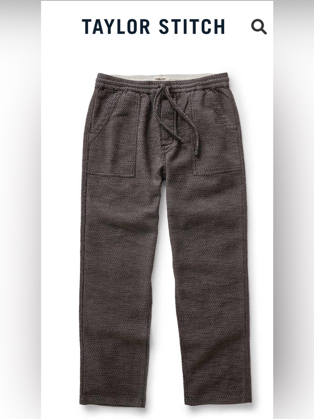 Taylor Stitch Men's Textured Knit Drawstring Pants - Dark Brown